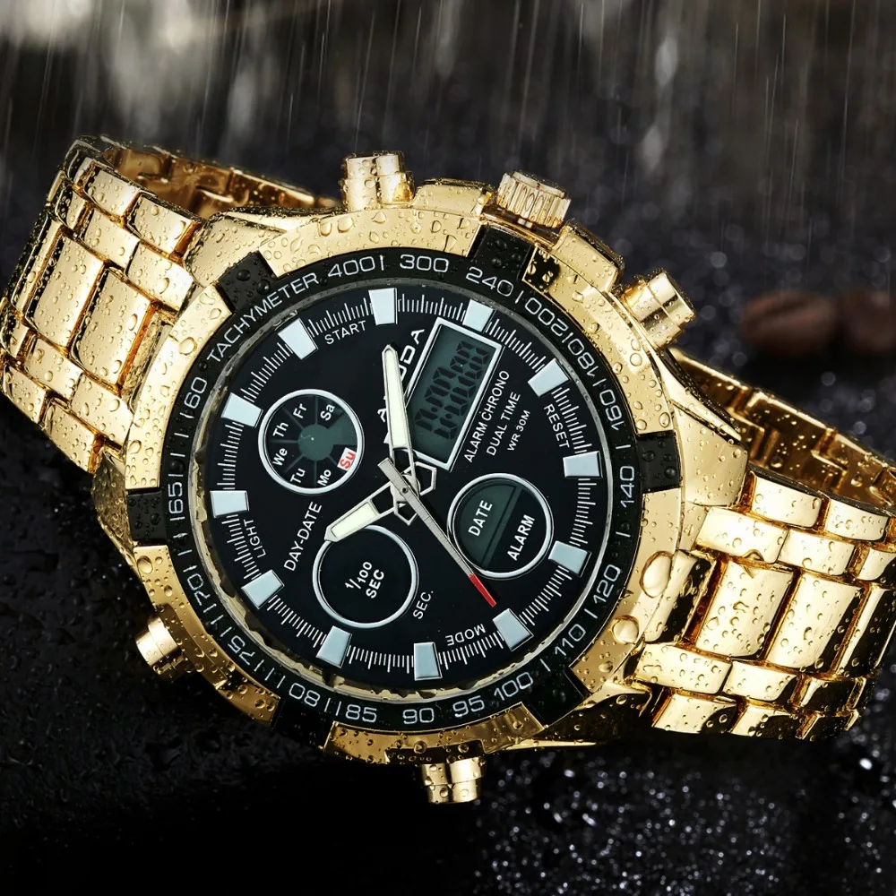 Prix pour Relogio Masculino Mode Numérique Sport Montre Hommes Calendrier Or D'affaires Montre-Bracelet Multiple Time Zone Plein Bracelet En Acier Montres Prix pour Relogio Masculino Mode Numérique Sport Montre Hommes Calendrier Or D'affaires Montre-Bracelet Multiple Time Zone Plein Bracelet En Acier Montres