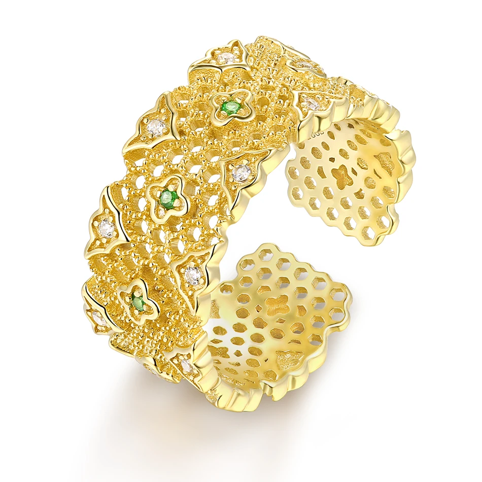 ALLNOEL Silver 925 Jewelry Rings Womens Jewellery Real Gold Jewelry Gemstone Tsavorite Zircon Ring Gifts Accessories For Women   (4)
