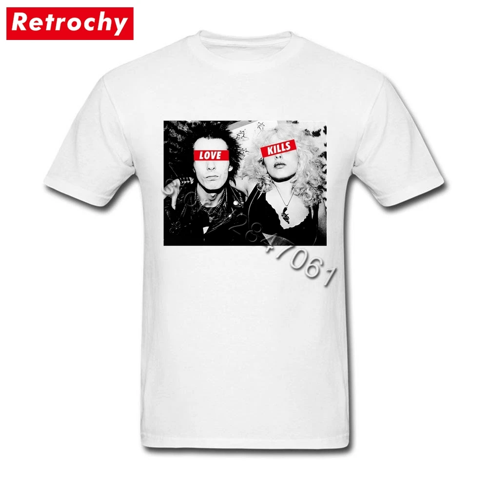 Винтаж СИД вишес футболка Love Kills футболка для Для мужчин бренд уличной группа Teeshirts Рубашка с короткими рукавами молодой парень большой