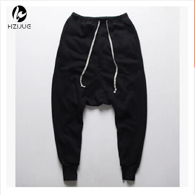 

HZIJUE Pants Hip Hop Dance Harem Sweatpants Drop Crotch Pants Men Parkour Track Tapered Trousers