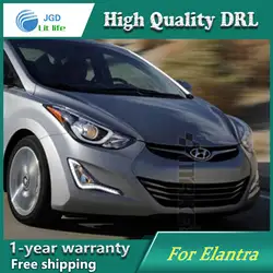 Стайлинга автомобилей светодиодные дневные Бег свет для Hyundai Elantra DRL 2015-2016 Elantra СИД DRL противотуманных фар крышка спереди лампа авто Запчасти