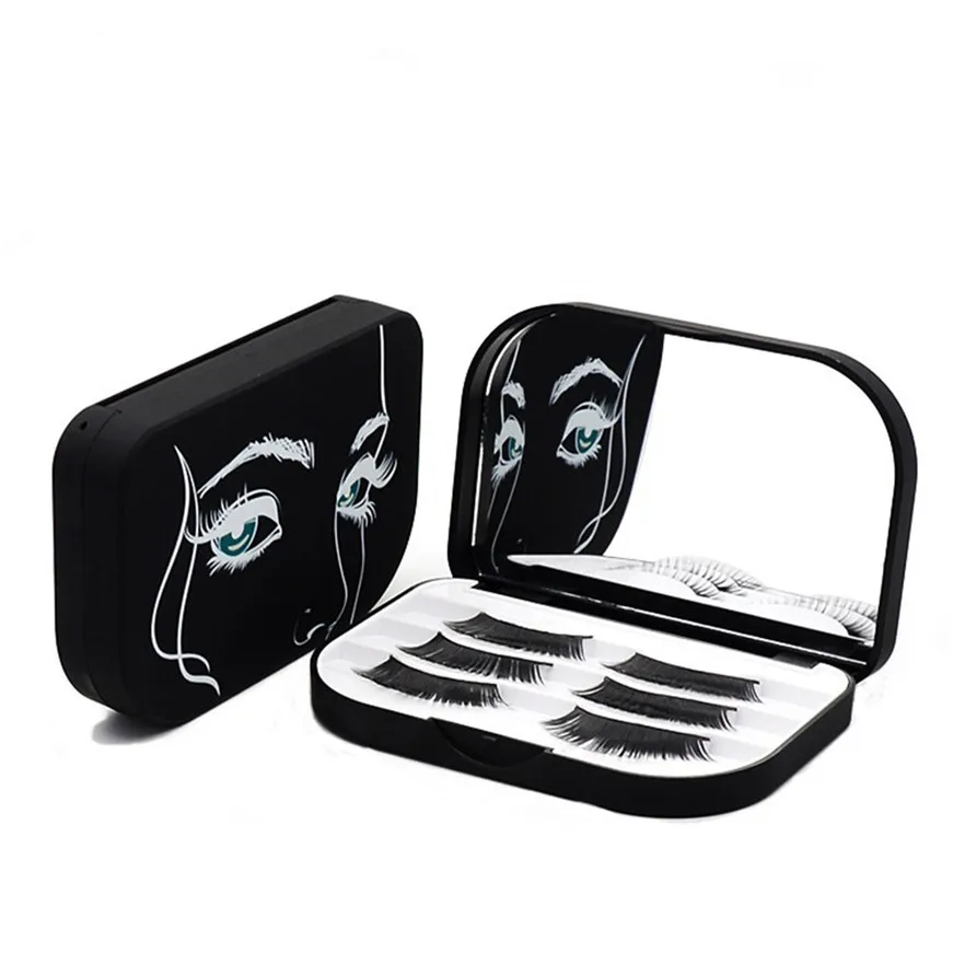 

2017 * Acrylic Cute Bow False Eyelash Storage Box Makeup Cosmetic Mirror Case Organizer