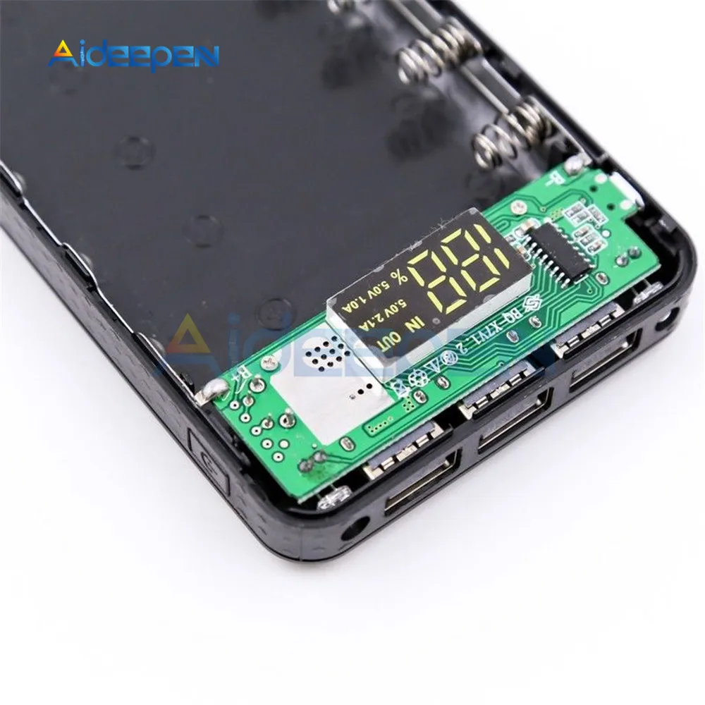 5V 2.1A портативный тонкий 3 USB светодиодный светильник 7x18650 аккумулятор DIY power Bank чехол-держатель для мобильного телефона без пайки цифровой модуль