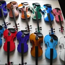 Скрипка для студентов, скрипка из цельного дерева, с отделкой из ели, с кленовой спинкой, красный, черный, белый, синий, зеленый и т. Д., 4/4-1/8