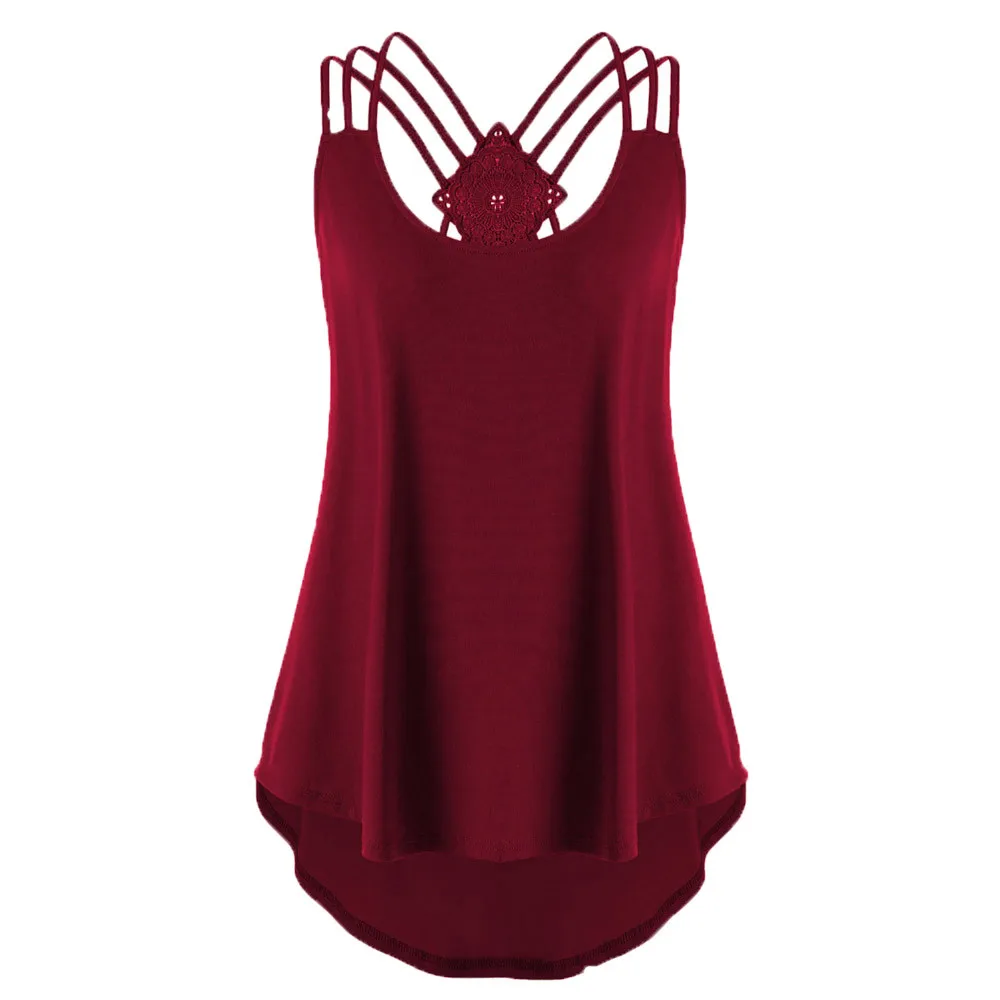 

Ladies Summer Tops Sleeveless Vest Top High Low Tank Top Notes Strappy Tank Tops Womans Clothes blusas femininas de verao 2019