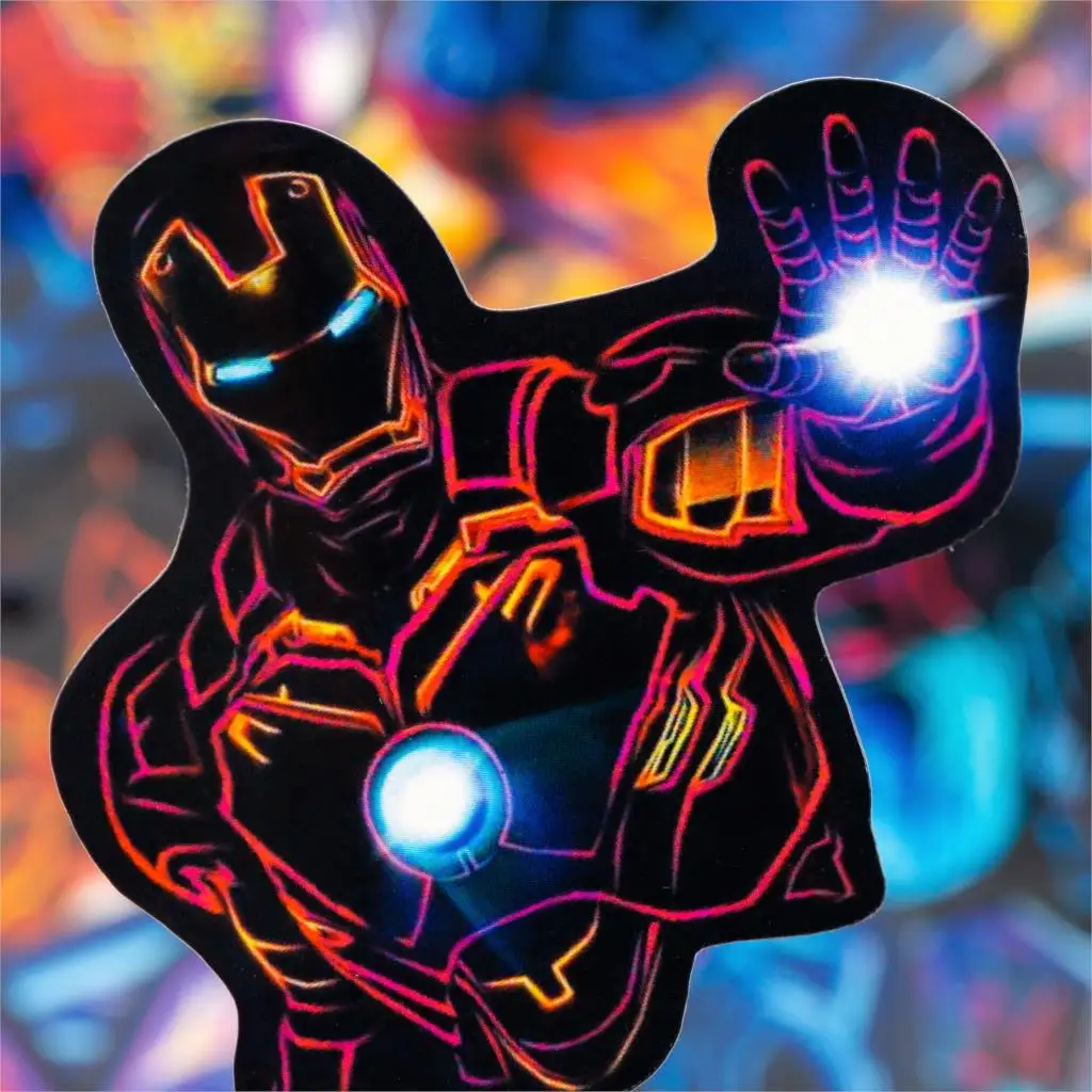 30PCS Marvel The Avengers Neon Stickers Sets Cartoon Anime Sticker For Laptop Fridge Phone Guitar Super Hero Stickers Pack