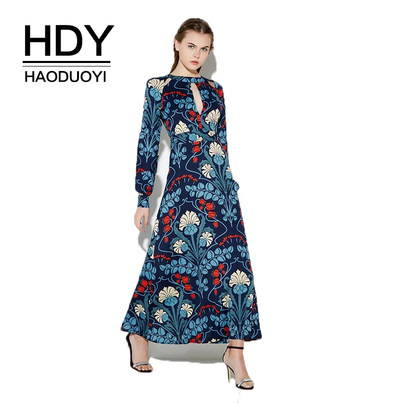 Женское платье с цветочным принтом HDY Haoduoyi винтажное свободное 2020 | Женская