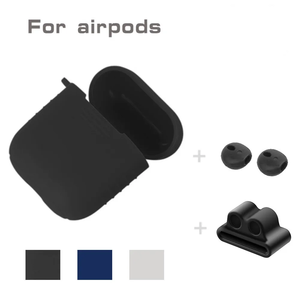 

Exquisite craftsmanship 4 in 1 sturdy and durable Silicone Cover Case Earphone Set For Airpods Headset Accessories