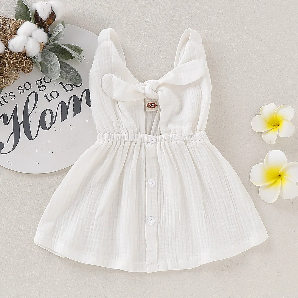 

Summer Baby Girls Casual Solid Color Sleeveless Dress Toddler Infant Girl Cute Princess Dresses Children Sleeveless New D30