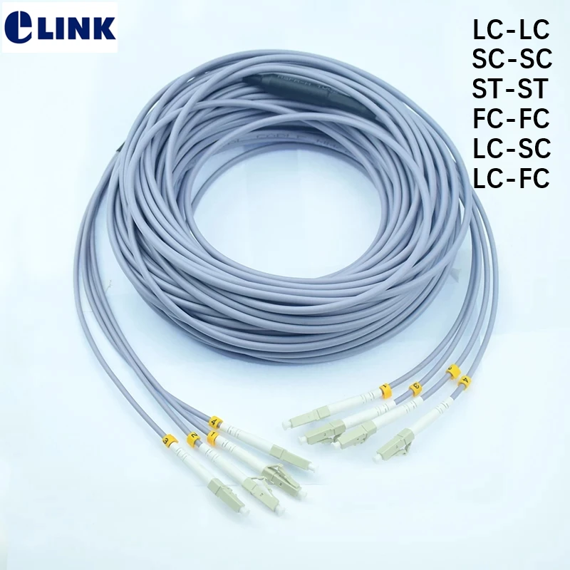

30mtr 4 core Armored fiber patchcords SC LC FC ST UPC APC Multimode 4 fibers Armored optical fibre jumper cable ELINK ftth 30M