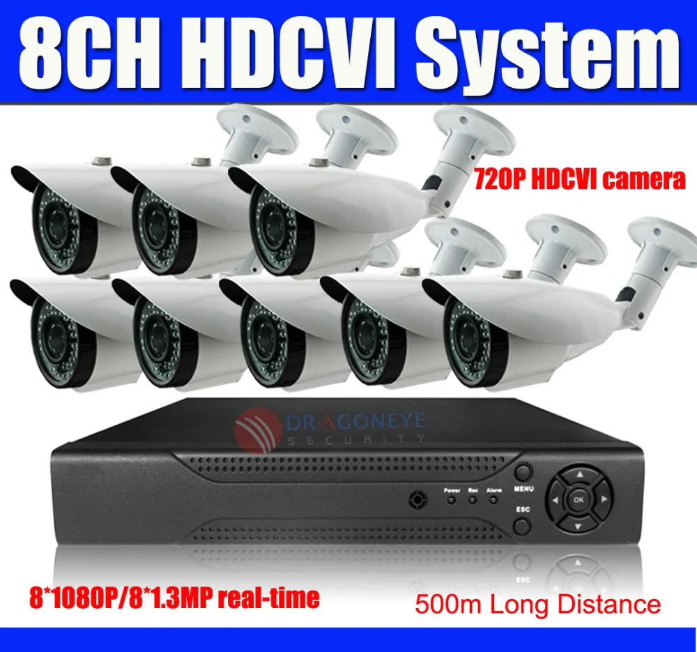 8CH 1080P HCDVI System 8ch CVR 1.3MP Real time Recording CVR Kit 8PCS