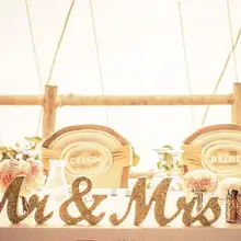 Персонализированные пользовательские золотые блестки mr& mrs и другие фотореквизит надпись свадебные украшения стола один комплект