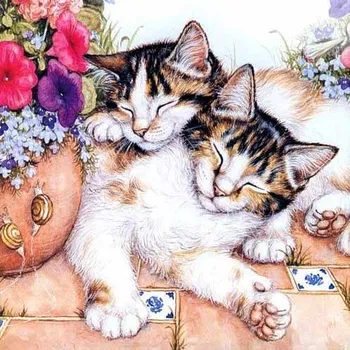 

Diamond Embroidery Cat Diy Diamond Painting 5D full Square Rhinestone Pasted Painting Cross Stitch Crafts mosaic Needlework
