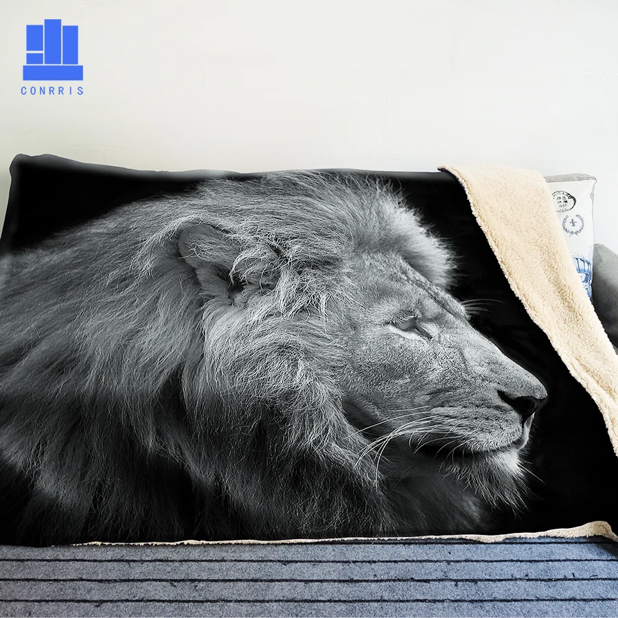 

GNORRIS Oversized Famil Lambskin 3D Print Super Soft Warm Throw Blanket Lion Sofa Lazy Bedding Blanket Cloak