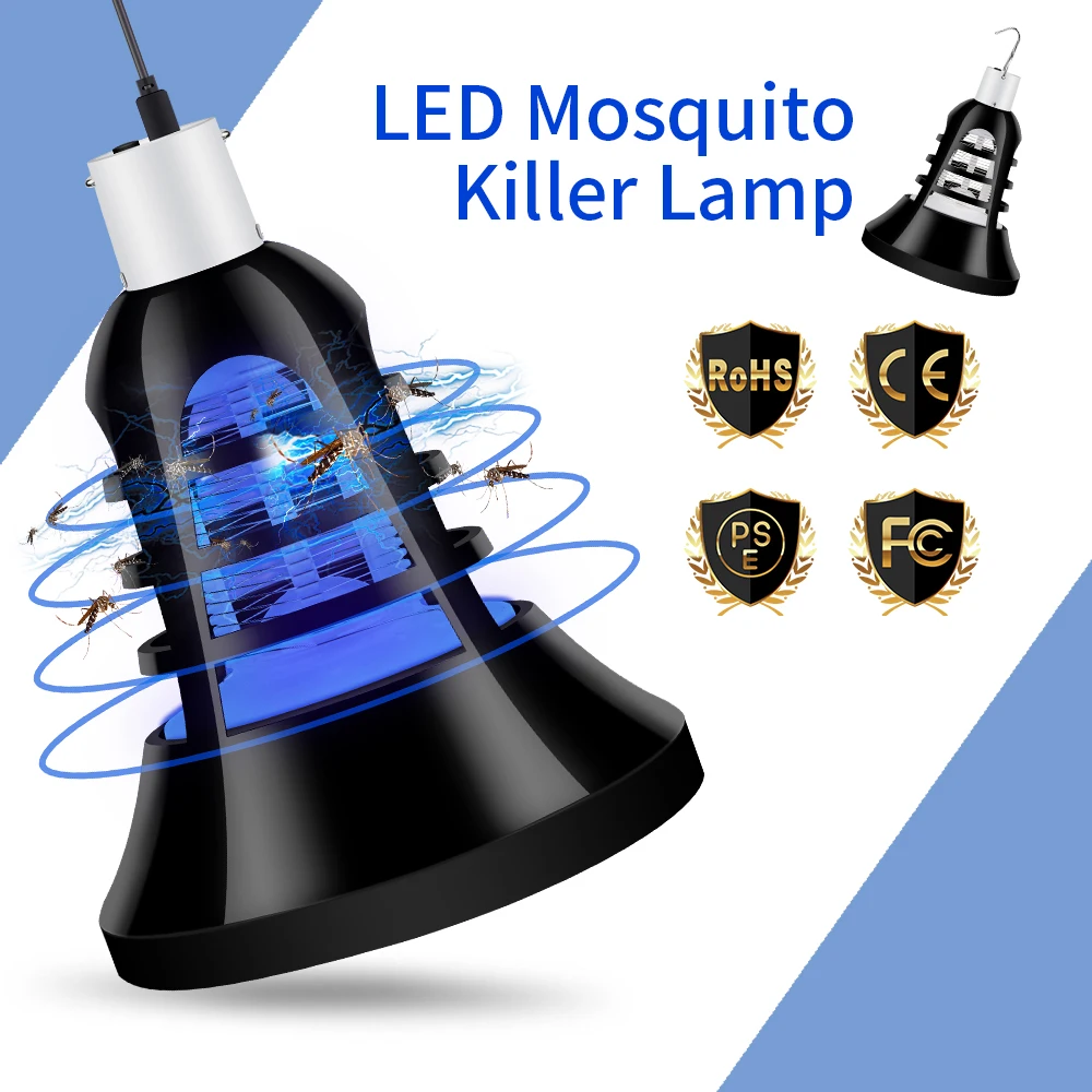 

DC5V USB Mosquito Killer Lamp LED E27 Indoor Electrical Fly Trap Light 110V Bug Zapper Bulb 220V Camping Lighting 2 in 1 Lamp