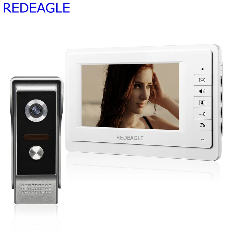 REDEAGLE Wired 7 inch Color Video Door Phone Kit