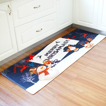 

Honlaker 60x180CM Christmas Series Kitchen Mats Long Bathroom Rugs Flannel Dust Anti-slip Door Mat Floor Mats