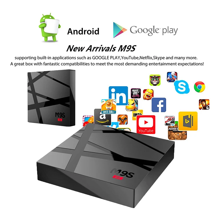 Rockchip RK3229 M9S V9 Android Box 4 ядра Android 6,0 OTT ТВ коробке 2 г 16 г Bluetooth 2,0 KD17.3 Wi-Fi HDMI 4 К Интернет ТВ коробка