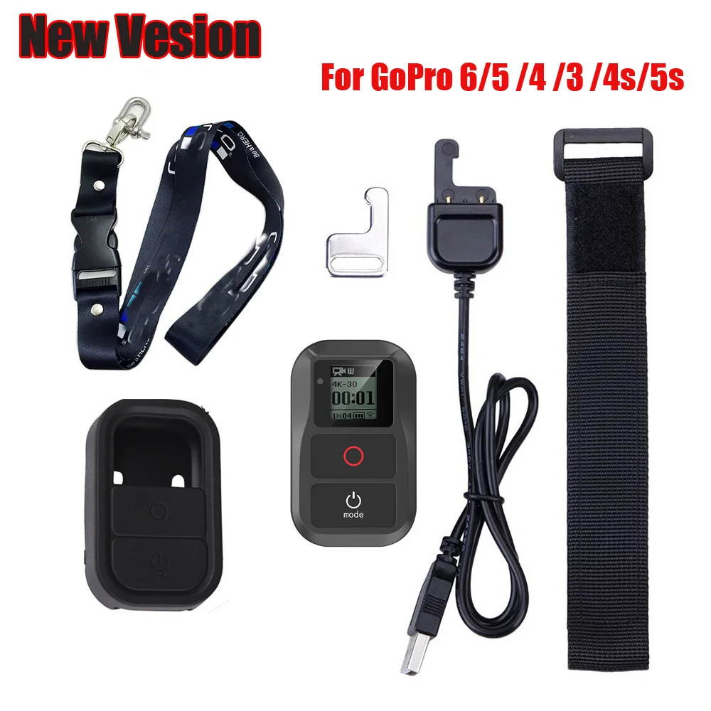 2018 para GoRro a prueba de agua Control Remoto + funda protectora + correa de pecho cordón para Gopro Hero 6 5 4 3 + 3 7 4,5 PERÍODO DE SESIONES Accesorios - 1