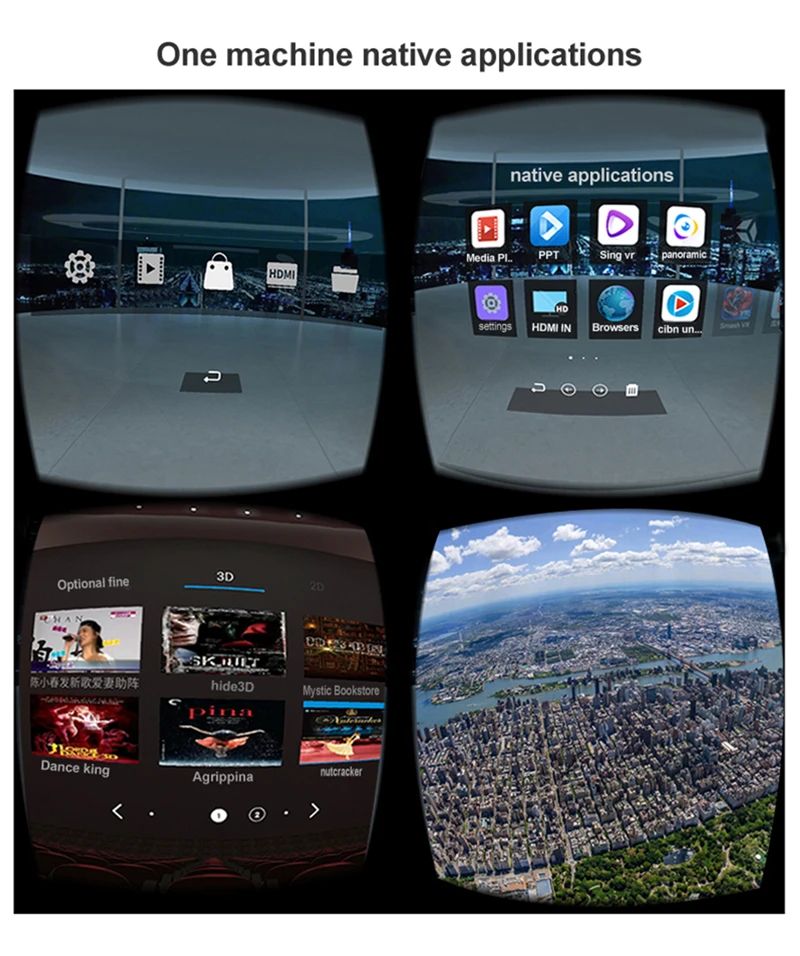 Все в одном гарнитура действия VR четырехъядерный 1080P FHD дисплей погружения 3D очки