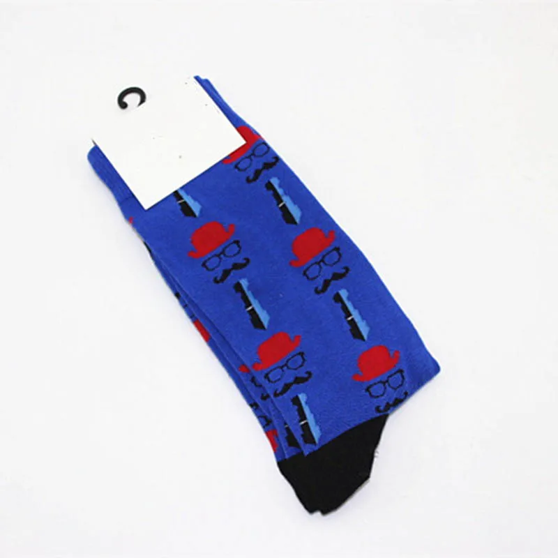 Веселые Носки с рисунком кактуса/пингвина/вишни/национального флага, Креативные Свадебные Носки с рисунком, мужские деловые носки Harajuku