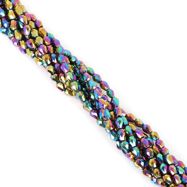 3mm Teardrop Austria Crystal Beads Water Drop Faceted Glass Beads Loose Spacer Beads For Jewelry Making DIY