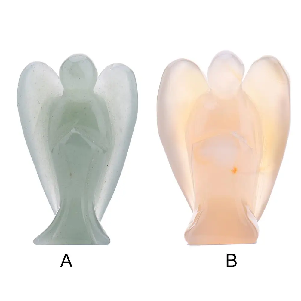 

1.5 Inch Carving Crafts Ornaments Angel Jade Stone Crystal Healing Gemstone for Home Decoration or Gift