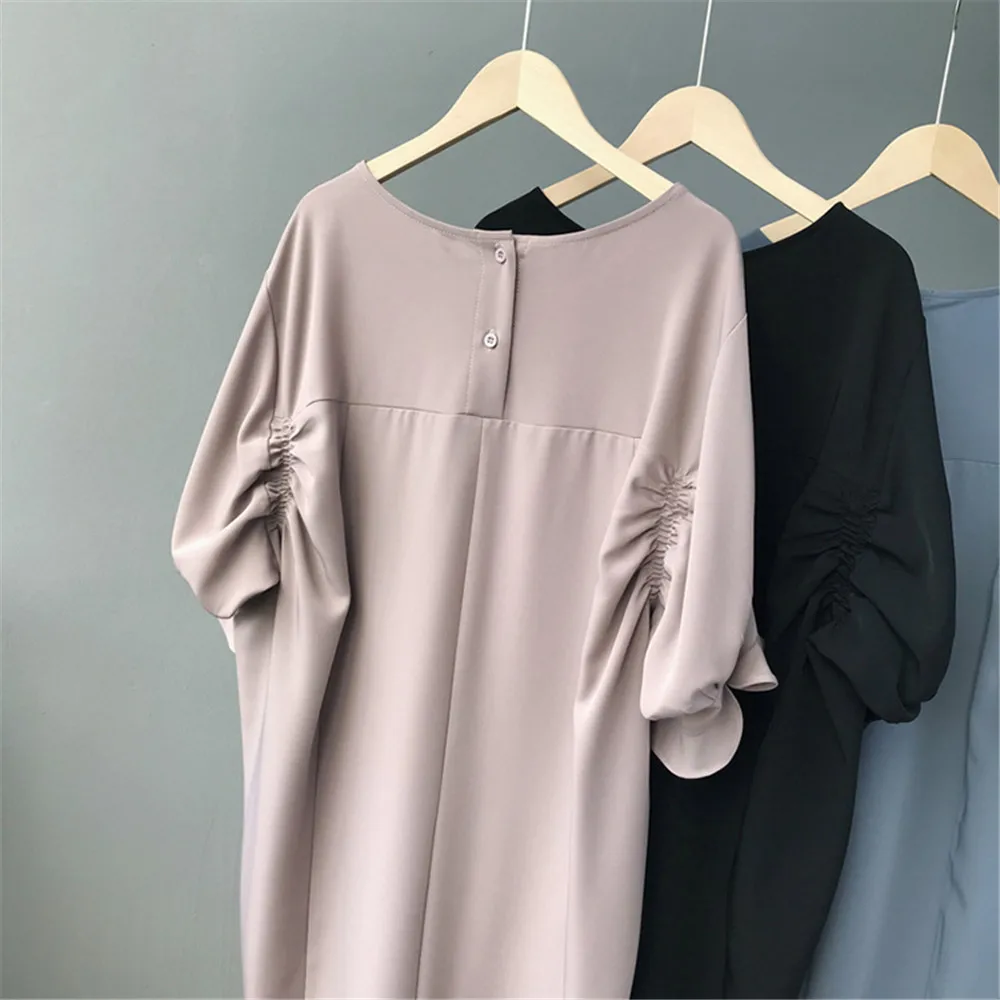 High quality Cocoon Style Straight Dress For women Butterfly Sleeve Wide Chest Dresses Vestidos de fiesta O-neck Loose Dress (18)