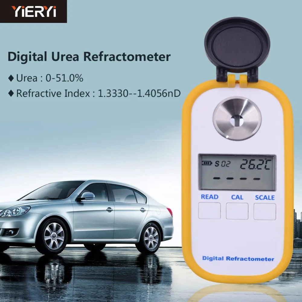 

yieryi DR-602 Urea(NH2)2C0: 0-51% Refractive Index: 1.3330--1.4056nD Urea Digital Refractometer