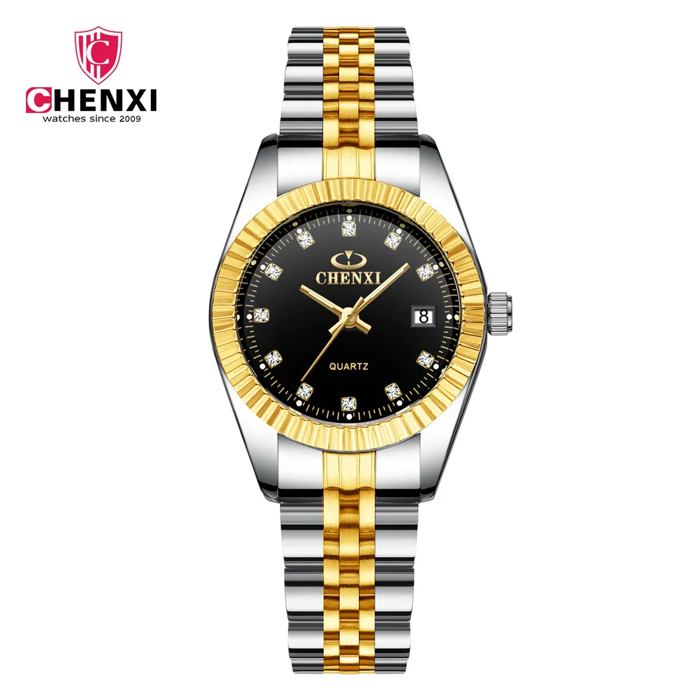 CHENXI Топ Модные женские часы Роскошные оригинальный бренд Кварцевые женские водостойкие наручные часы календари Relogio Feminino