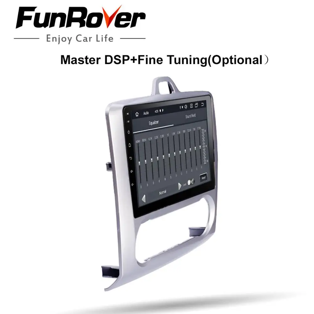 Excellent FUNROVER 2.5D+IPS Android 9.0 Car Radio GPS Navigation Multimedia Player DVD For Focus 2004 2005 2006 2007-2011 2 din rds dsp bt 3