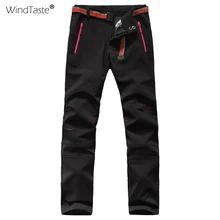WindTaste женские Зимние флисовые брюки ветрозащитные водонепроницаемые треккинговые походные альпинистские женские лыжные брюки KA056