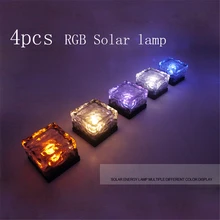 4 шт. Светодиодные ночники солнечный светильник Батарея Мощность Сад RGB Освещение Открытый Газон Путь лампы дома декабря decorationwaterproof ip44