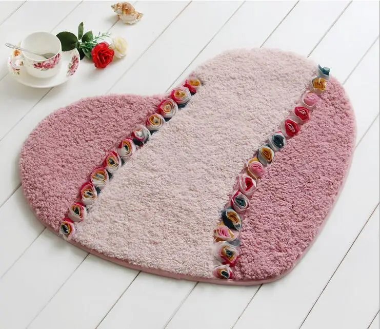 

Heart Shape Floor Carpet Living Room Bedroom Carpet Area Rug Anti-slip Floor Mat Bathroom Carpet Mat Kitchen Mat Home Textile