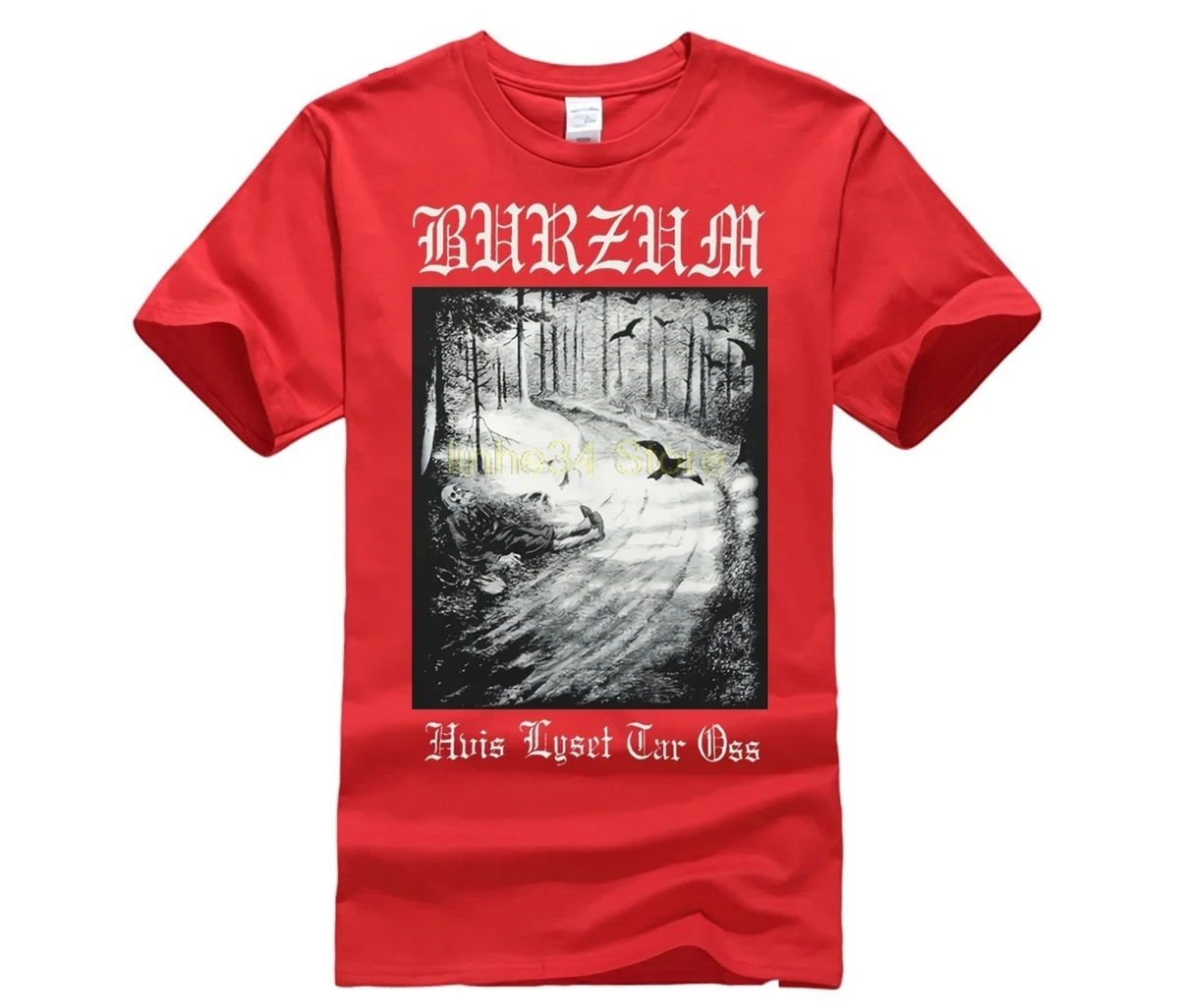 Хипстерские футболки с круглым вырезом Burzum Hvis Lyset Tar Otshirt Черная Мужская футболка