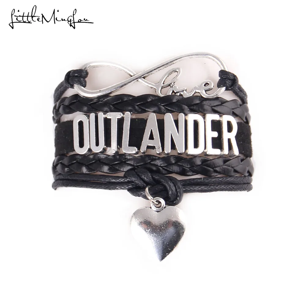 Маленький Браслет MingLou Infinity love OUTLANDER Очаровательные кожаные мужские браслеты с