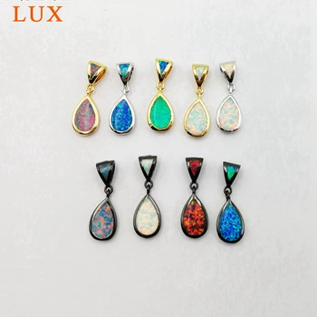 

LUX Wholesale opal tear drop pendant Japanese created fire opal for necklace making jewelry DIY finding