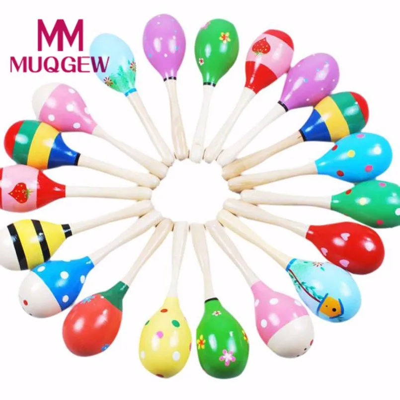 

MUQGEW Mini Wooden Ball Children Toys Funny Percussion Musical Instruments Sand Hammer Toy