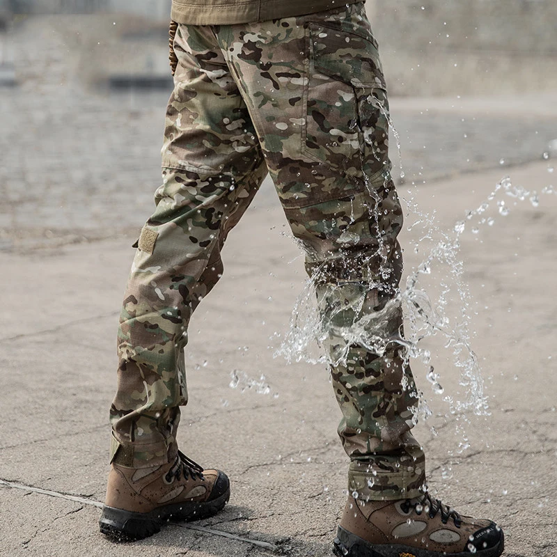 Tactical Camouflage Cargo Pants Men Military SWAT Army Combat Pants Casual Many Pockets Water Repellent Ripstop Work Trousers