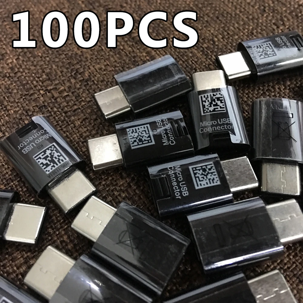 

100PCS Type C Adapter Male to Micro UBS Connector GH98-41290A Female USB C OTG Support Data Sync Charge Converter For Samsung