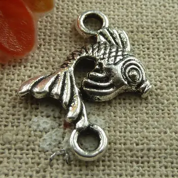 

180 pieces tibetan silver fish connectors 25x19mm #1945