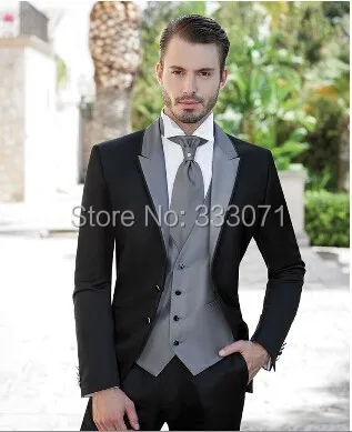 Top Selling Black with Gary font b Men b font font b Suit b font custom
