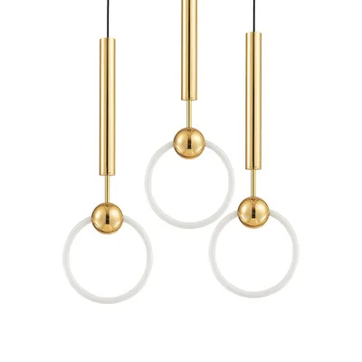 

postmodern Nordic led circle pendant light dining-room bar corridor study single-head bed kitchen hanging lamp