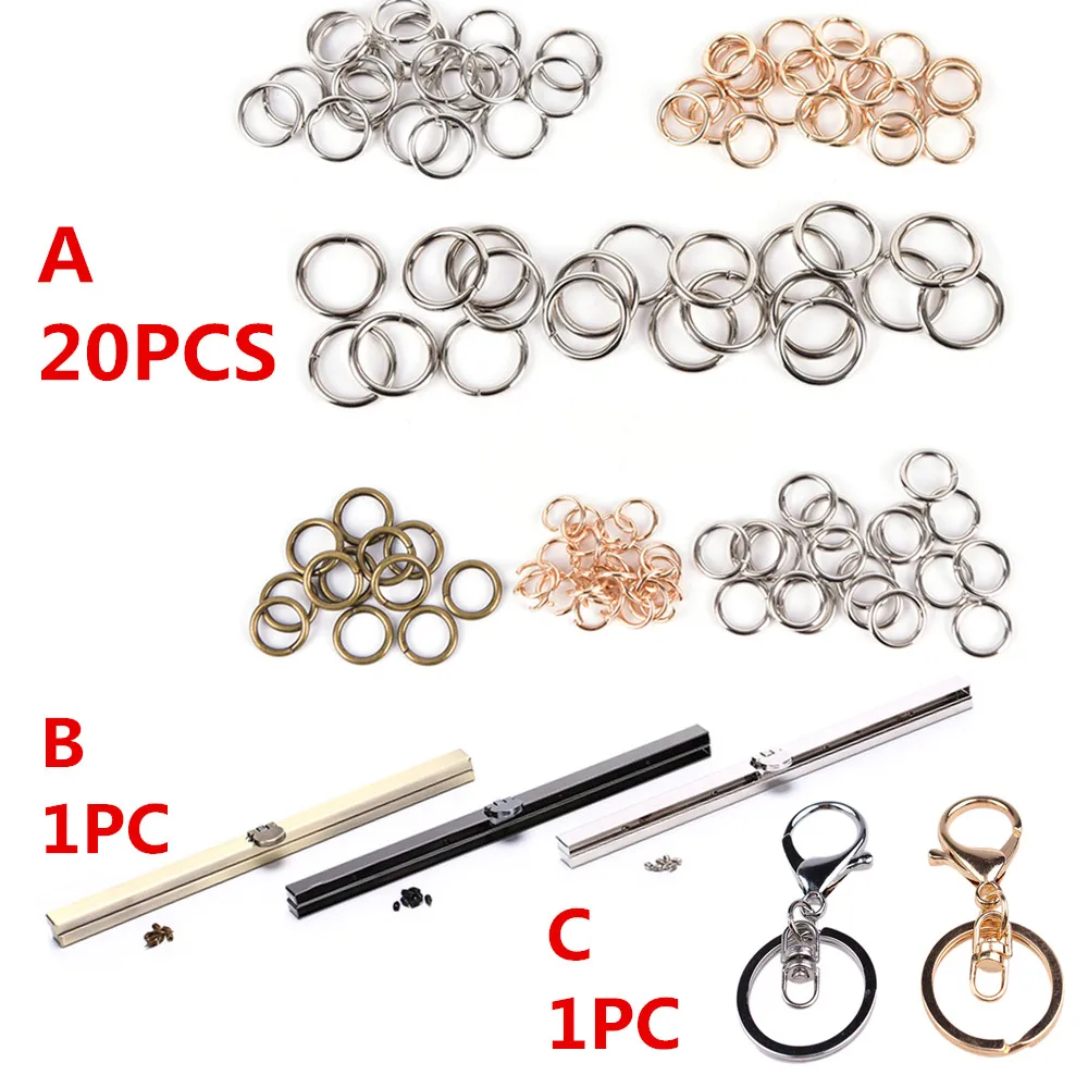 Rings Hook Chain Metal Purse Frame Round Ring Hooks Split Hooks DIY Findings for Bag Quickdraw Key Metal Bag Accessories
