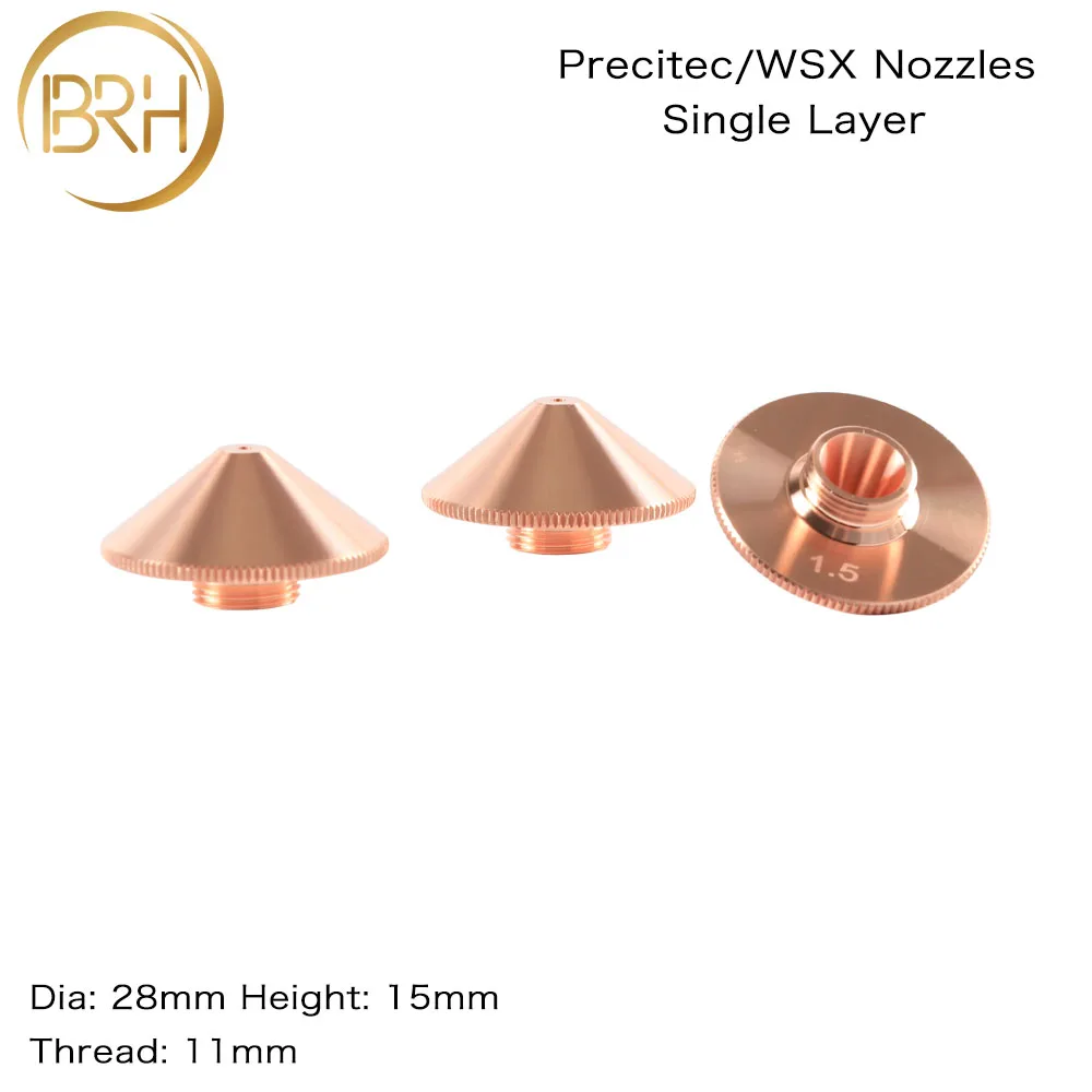 BRH режущих головок Precitec WSX Лазерная насадка одиночный/двойной Слои Dia.28mm H15 M11 Калибр 0,8-5,0 мм IPG/Highyag/Precitec лазер режущая головка