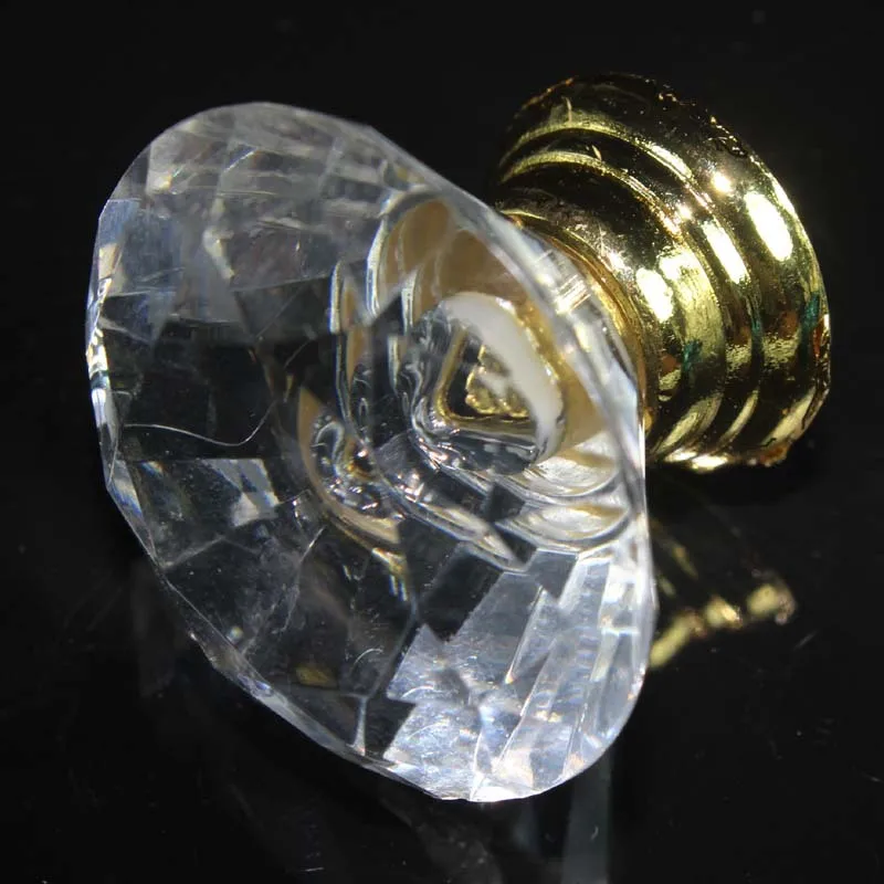 10pcs modern fashion transparent acrylic furniture knobs gold drawer