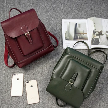 

Big Genuine Leather Backpack Women's Designer Brand Travel Bags School Bags For Teenage Girl Mochilas Femininas 2019
