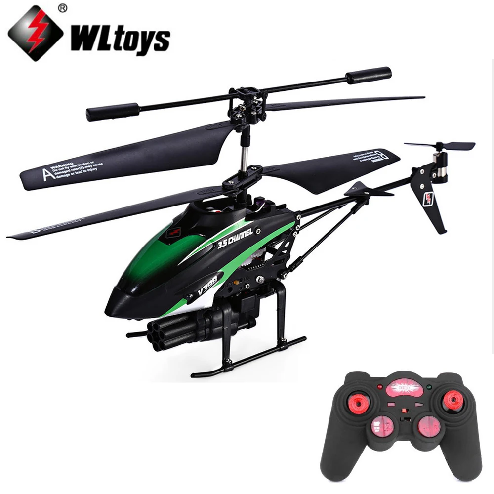 

WLtoys V398 RC Drone Helicopter Toys For Boys 3.5 CH Missiles Launching IR Remote Control Helicopter with Gyro/LED Light