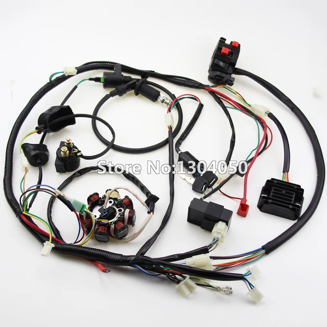 buggy wiring harness loom gy6 cdi electric start stator 8 coil c7hsabuggy wiring harness loom gy6 cdi electric start stator 8 coil c7hsa spark plug switch engine 150cc quad atv go kart kandi dazon