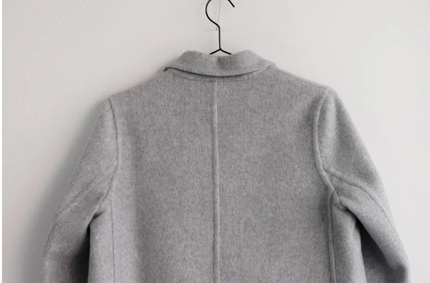 Winter Women's Wool Blend Long Coat 2019 New Hollywood Warm X-Long Oversize Cashmere Turn-down Collar Outwear Coats Grey Trench